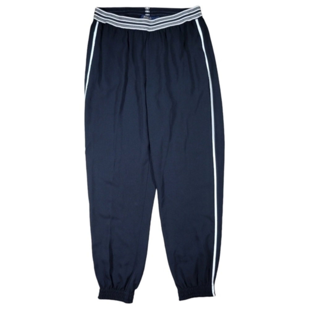 Polo Ralph Lauren‎ Jogger Pants Womens 10 Black White Striped Triacetate Pull On